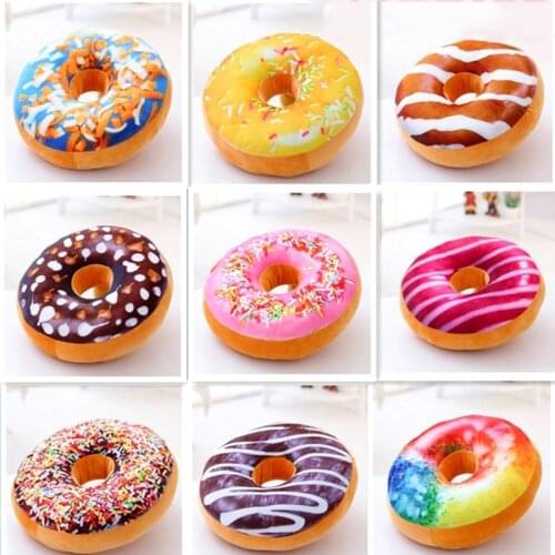 Cute Simulation 3d Chocolate Donut Pillow Plush Toy Office Lunch Break Waist Pillow Cushion Lying Sleeping Pillow