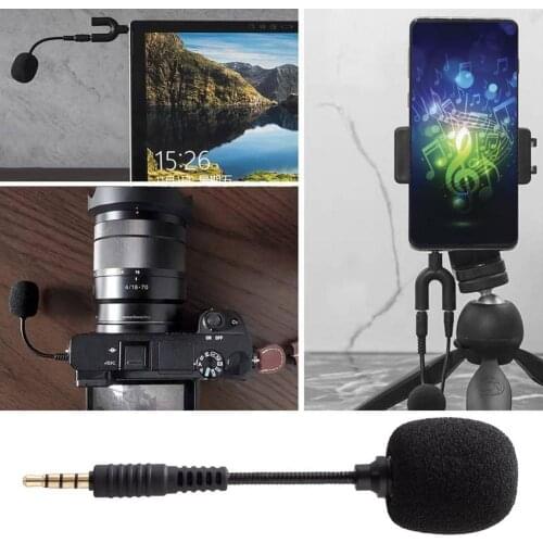 Portable Mini Microphone Straight 3.5mm Plug-in Jack Mic For Mobile Phone Computer Laptop PC Recorder Audio Prop Mini Microphone