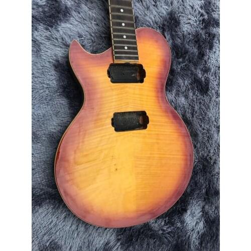 DIY(Not New) Left Handed Electric Guitar Tiger/Flame Maple Top Tobaccoburst Color Free Shipping #Q033