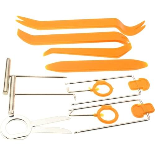 Professional 12pcs/set Vehicle Dash Trim Tool Car Door Panel Audio Dismantle Remove Install Pry Kit Refit Set Hand Tools Set