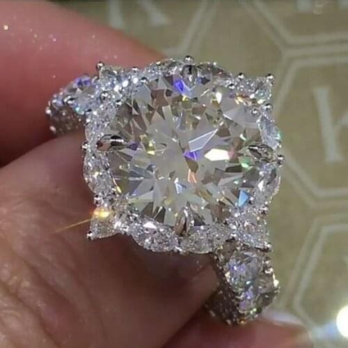 Charm round large crystal ring classic temperament ring European and American popular new products