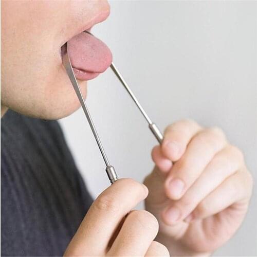 Stainless Steel Tongue Scraper Cleaner Fresh Breath Cleaning Coated Tongue Toothbrush Dental Oral Hygiene Care Tools