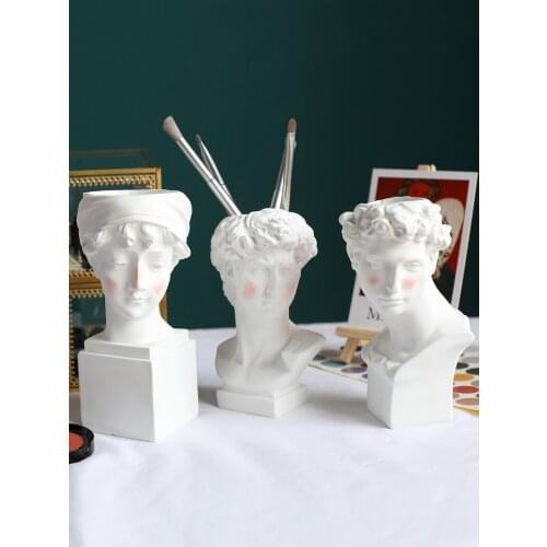 Modern Nordic Style Creative Portrait Vase Human Head Flower Vases Decorative Ornaments Resin David Sculpture Home Art Decor