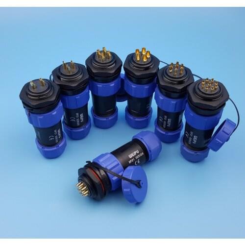 1Set SP21 Chassis Panel Mount 2/3/4/5/7/9/12 Pin Waterproof IP68 Circular Aviation Plug Cable Connector