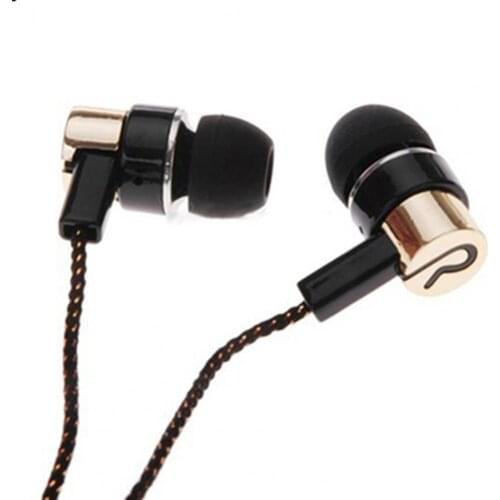 Headset Stereo Noise Reduction TPE 3.5mm In-ear Wired Stereo Braid Earphone for Dormitory