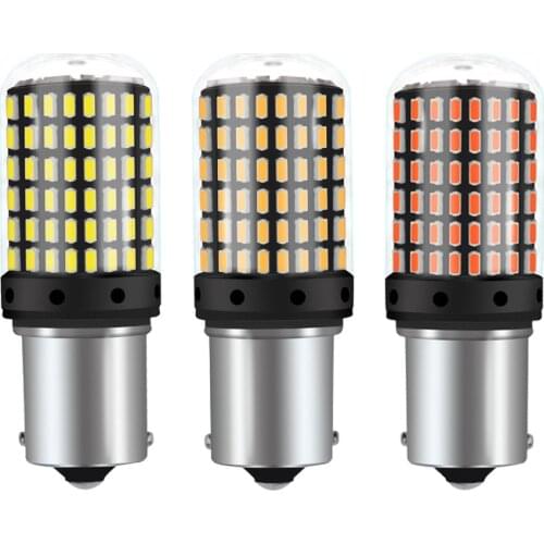 GZKAFOLEE 1pcs 2800Lumen 7507 Led Bulb No Error Free P21W PY21W Front Rear Turn Signal Bulb Amber Yellow 3014 Chipset 144SMD 18W