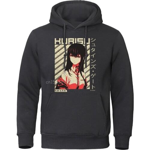 Japanese Anime Hoodie Steins Gate Makise Kurisu Hoodies Sweatshirt Women Men Casual Pullover Pure Cotton Harajuku Streetwear