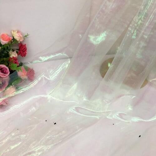 GLace 3M/lot Encrypted laser Bright light mesh organza fabric wedding dress decoration DIY material TX1210