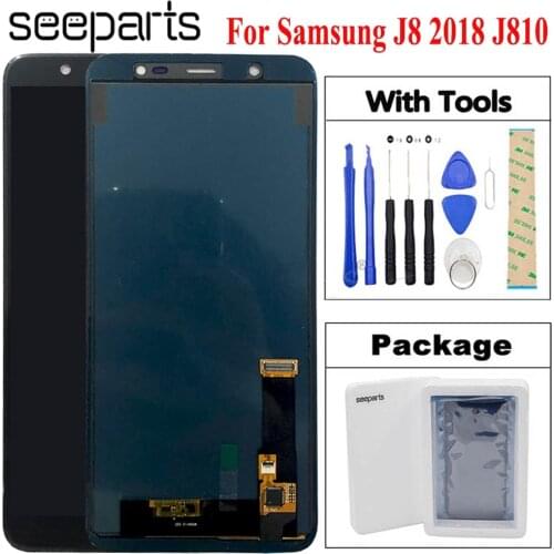For Samsung Galaxy J8 2018 J810 Screen LCD Display + Touch Screen Pancel SM-J810 J810M Replacement Screen Adjust Brightness