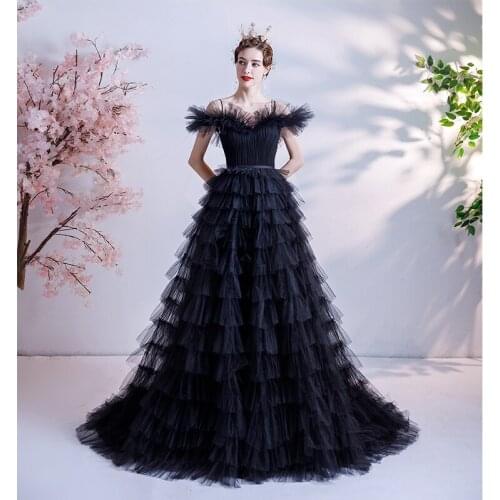 100%real black ruffled swan vintage ball gown royal Medieval Renaissance Victorian dress Belle ball
