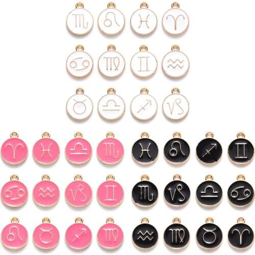 12 Constellation DIY Pendant Alloy Elegant Necklace Accessories Beautiful Appearance bright colors light durable Elegant Design