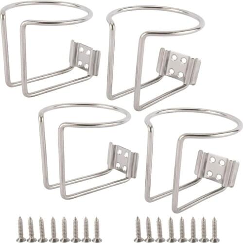 4Pcs Marine Stainless Steel Boat Ring Cup Drink Holder Drinks Holders For Marine Yacht Truck RV Trailer 2.95"Dia. Cup Holders