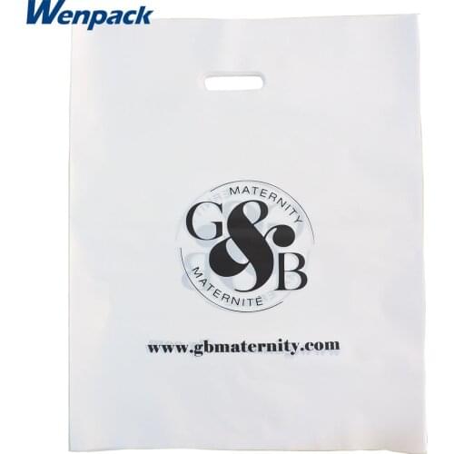 40x50cm custom printed LOGO shopping handle plastic gift bag for shoes and promotion