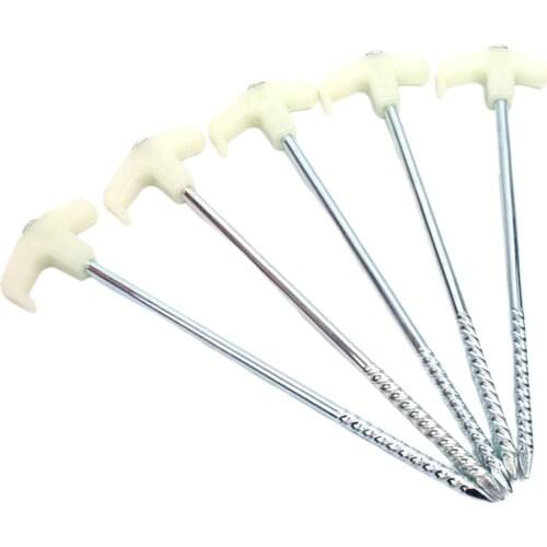 Mounchain 5pcs Tent Peg 25CM Ultra High-Strength Luminous Plastic Tent Steel Nail Tent Stake Tent Building Camping Equipment