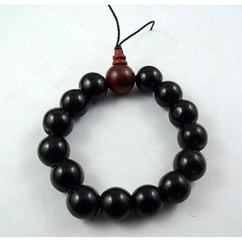 Black Agate Beads and Red Sandalwood Tibetan Buddhism Bracelet