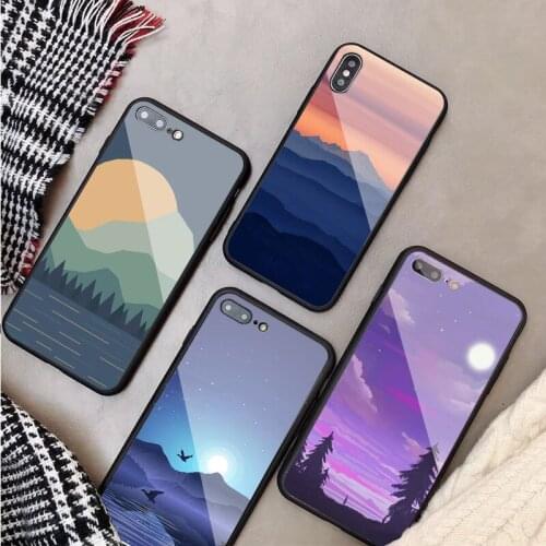 Simple view Tempered Glass Phone Case For iphone 12 11 Pro Max 5 6 7 8 X XS XR XSMax Shell 12Pro Max Cover Shell