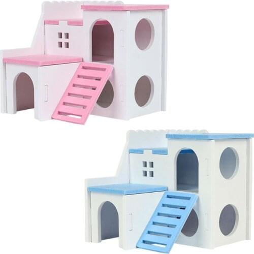 Wooden Hamster House Hideout Exercise Play Toys Mouse Rat Small Animals Chew hamster accessories
