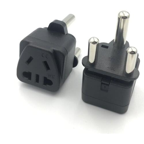 US EU AU CN to Large South Africa 3 pin Travel Power Adapter India Nepal Converter Plug Socket 3-Pin Prong Type M