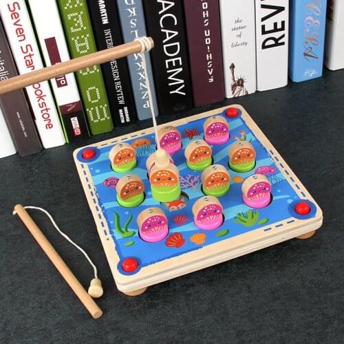 Preschool Wooden Montessori Toys Magnetic Fishing Game Baby Puzzle Early Education Teaching Aids Math Toy Children Gift