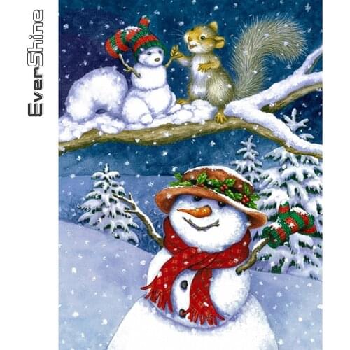 Evershine 5D DIY Diamond Painting Snowman New Arrival Cartoon Diamond Embroidery Cross Stitch Kits Mosaic Winter Wall Decor