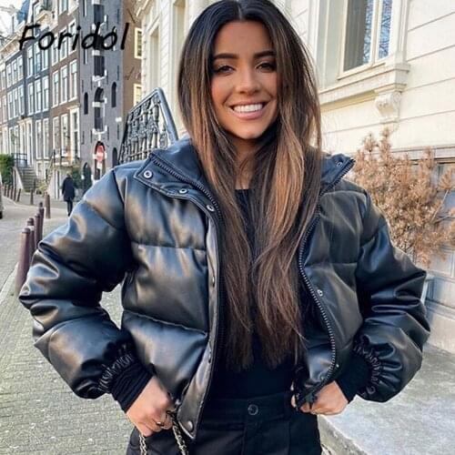 Женские кожаные пуховики Foridol China At AliExpress