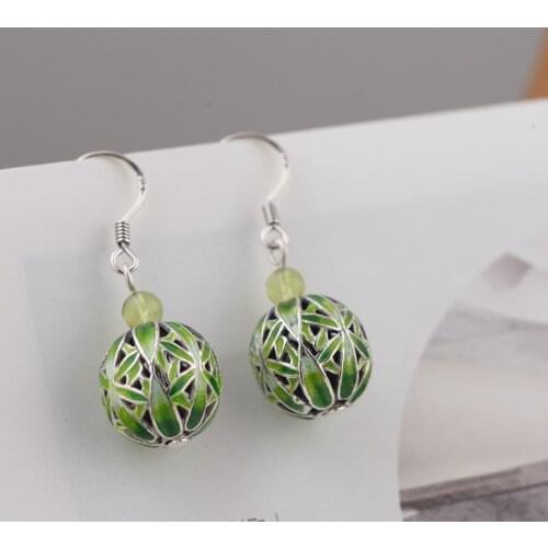 Hot New Fashion Jewelry Genuine S925 Pure Silver Silver Style Mana Burn Hollow-out Eardrop Female Delicate And Simple Design