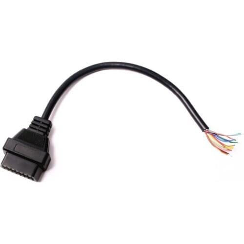 OBD2 OBD-II Opening Cable 16 Pin Female Extension Connector Extender 600mm wire harness