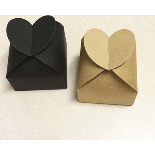 10Pcs/Lot Gift Box Heart Shape Boxes Retro Paper Candy Box Wedding DIY For Jewelry Cake Candy Gifts Package Wholesale Case Boxes
