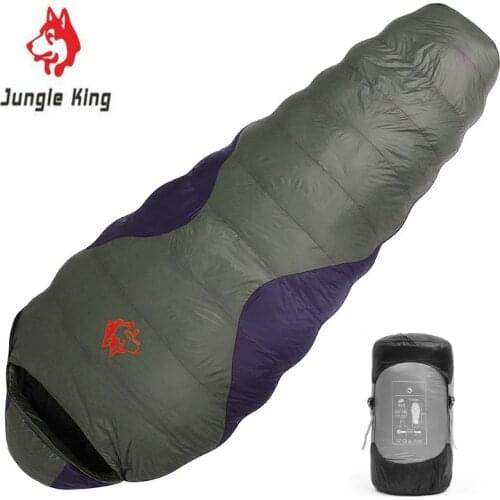 Jungle King CY660 4 Seasons 3 Kinds of Thickness Camping Travel Hiking White Duck Down Feather Filled Adult Mummy Sleeping Bag