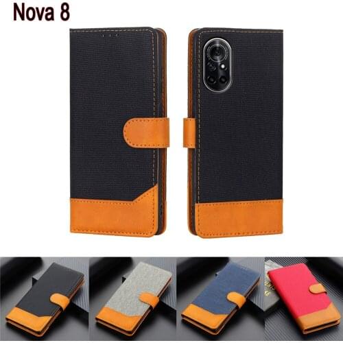Leather Phone Etui Case For Huawei Nova 8 Cover Flip Wallet Magnetic Card Protective Hoesje Etui Book For Huawei Nova8 Case Bag