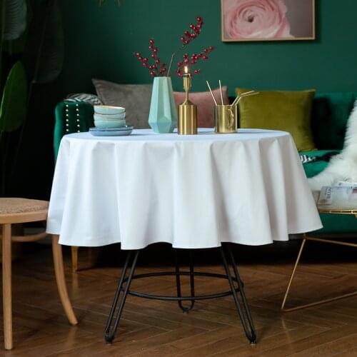 1pcs Round Pure White Color Table Cloth 100cm 120cm 150cm Home Desk Decoration Tablecloth