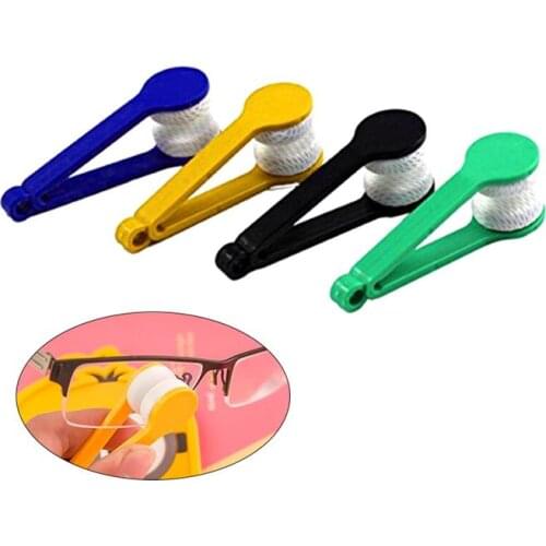 5pcs Mini Sun Glasses Eyeglass Microfiber Spectacles Cleaner Soft Brush Cleaning Tool Eyeglasses Cleaning Clip