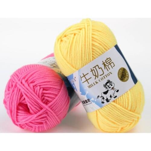 Mylb 1PC 50g/ball Chunky Colorful Hand Knitting Scores Milk Cotton new style chunky yarn for hand knitting women baby hat