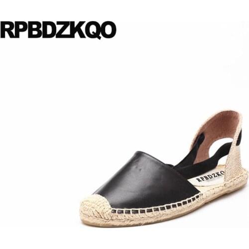 Genuine Leather Sandals Autumn Spring Bling Sequins Single Shoes Straw Lace Up Metallic Women Brand Ankle Strap Large Size