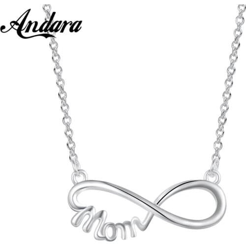 New 925 Silver Necklace MOM Letter Necklace Charm Exquisite Clavicle Chain Jewelry Gift For Woman