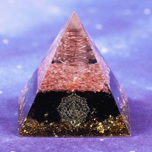 Orgonite Pyramid Orgone Healing Energy Metatron Natural Obsidian Jewelry Reiki Chakra Gift Home Decor