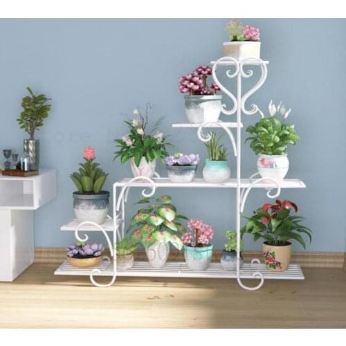 Flower Shelf Indoor Green Balcony Balcony Flower Stand Iron Hanging Orchid Rack Rack Living Room Floor Simple Flower Pot Stand