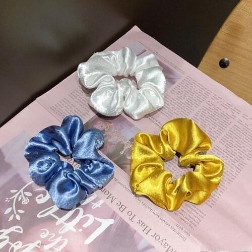 1pcs Women Girls Mercerized Satin Cloth Hair Band Simple Head Rope Intestine Shape Hair Ring Rope Hair Jewelry Hair Accessories