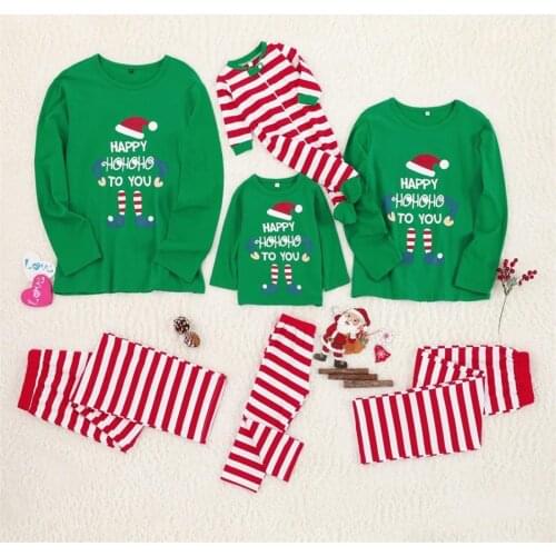 Family Matching Chirstmas Pajamas Children Homewear Kids Pyjamas Stripes Christmas Nightwear Xmas Sleepwear Homewear PJS