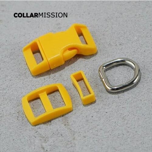 Retailing (plastic buckle+Tri-Glid+square keeper+D ring) DIY dog collar aurantia 15mm webbing sewing accessory premium quality