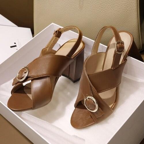 Gladiator Sandals Women Sandals Square Heels Fashion Women High Heels Sandalias Ladies Shoes Summer Shoes Woman Pumps WSH3926