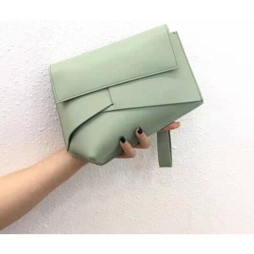 Cow leather crossbody bags Irregular shape Patchwork Clutch bag