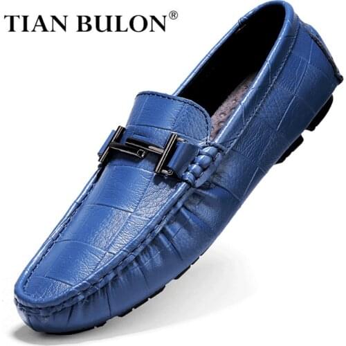 Handmade Genuine Leather Men Shoes Luxury Brand Italian Casual Mens Loafers Breathable Formal Driving Shoes Slip on Moccasins