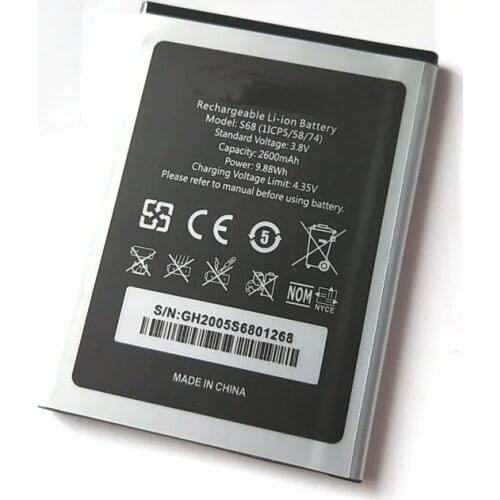 Wetsrock High Quality S68 Battery 2600mAh for Oukitel C16 Pro Smartphone