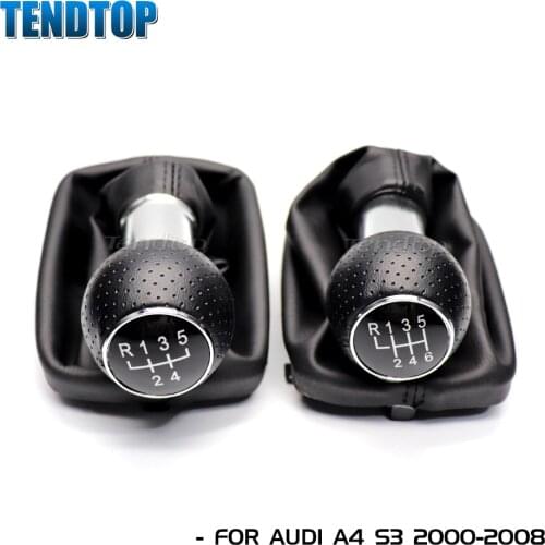 1Pcs 5/6 Speed M Gear Shift Knob Lever Stick Gaiter Boot Facelift Car Styling For Audi AUDI A4 B6 B7 2002-2008