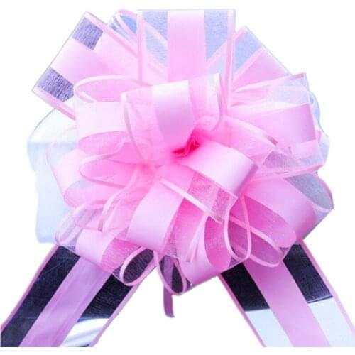 T5EF 10pcs Yarn Pull Bow Ribbon Gift Bow for Christmas Gift Packing Wedding Car Decor