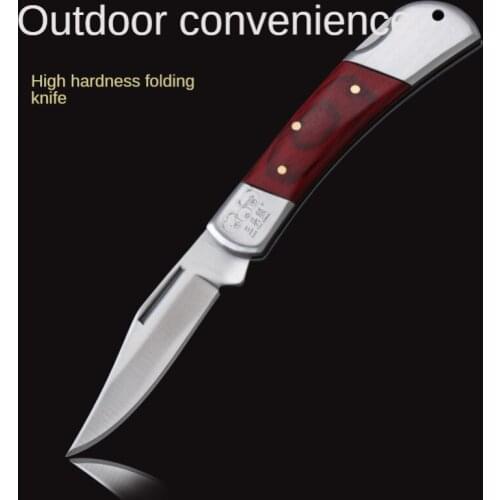 10 Pcs Stainless Steel Portable Outdoor Knife Creative Folding Knife Fruit Peeling Field Defense Solid Wood Handle Knife