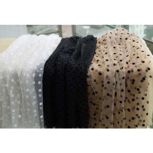 2 yards Sewing Fabric Point Mesh Flocked Tulle Skirt For Woman Blouse And Dress Accessories