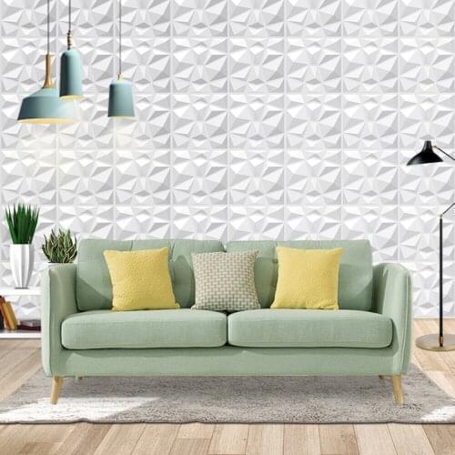3D Geometric Pattern Stickers White Simulation Brick Adhesive Wall Decals Waterproof Wallpaper Kitchen Living Room painel de tv