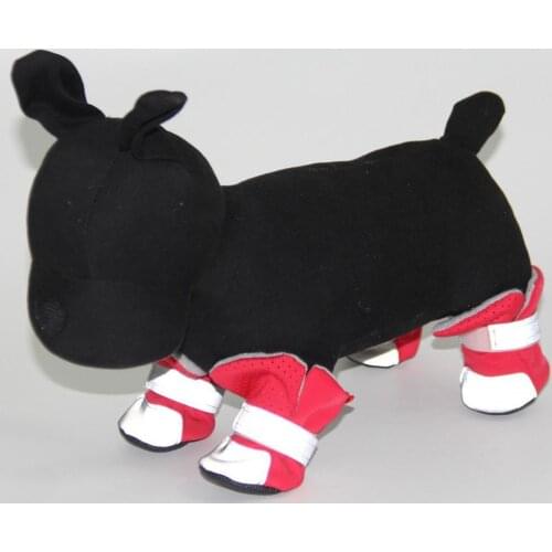 4Pcs Reflective Dog Puppy Shoes Pomeranian Teddy Bichon Soft-soled Pet Boots Breathable для собак